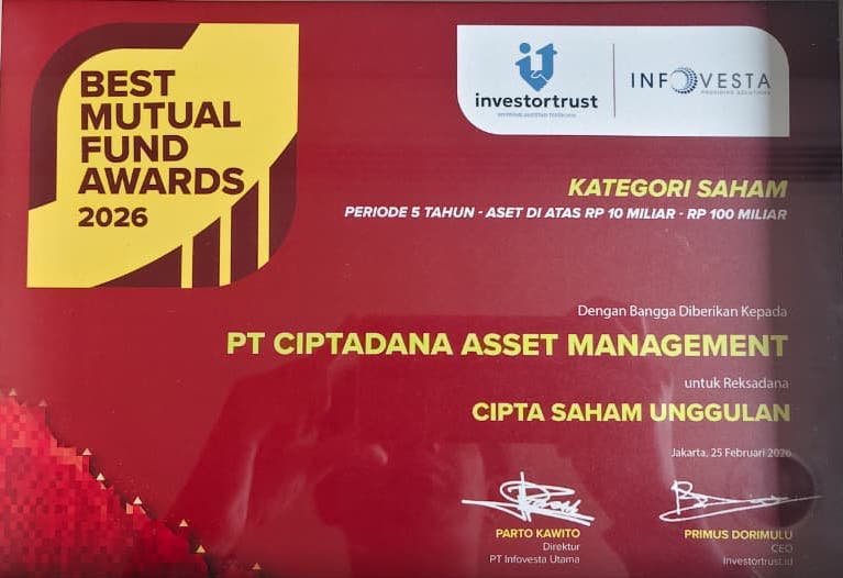  atas  cipta saham unggulan awards investortrust 2026