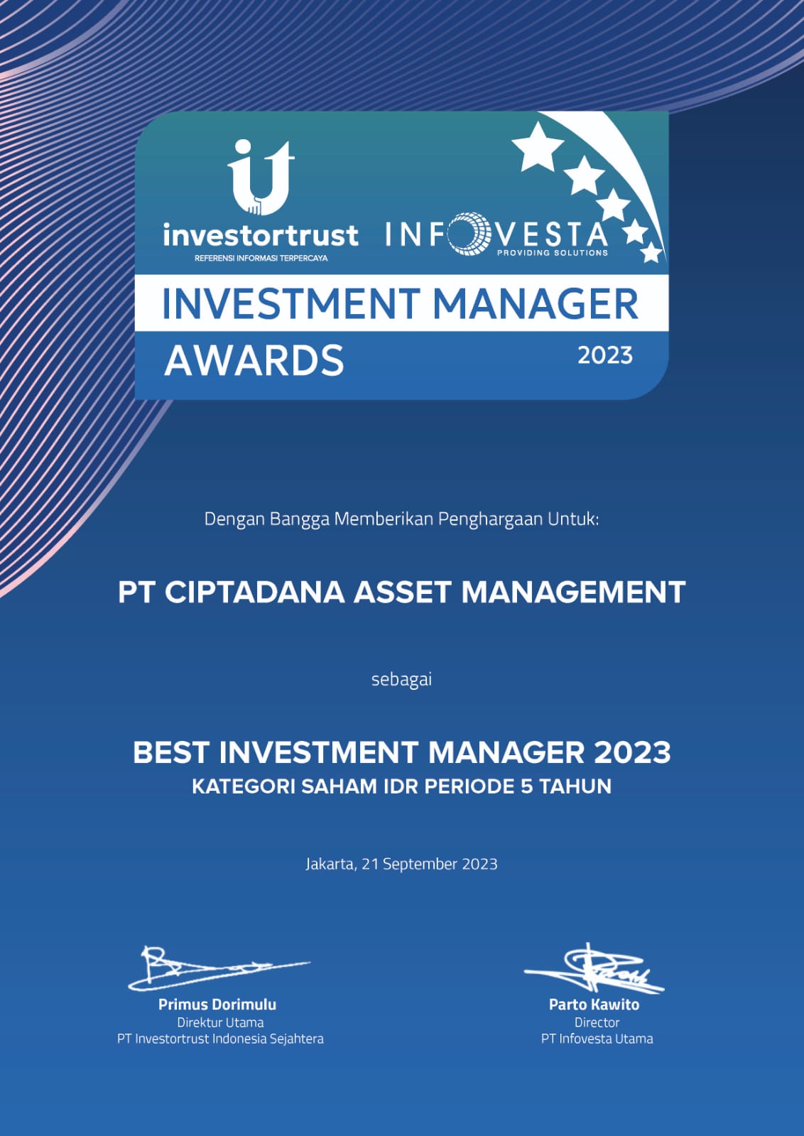 Best investment manager 5 tahun